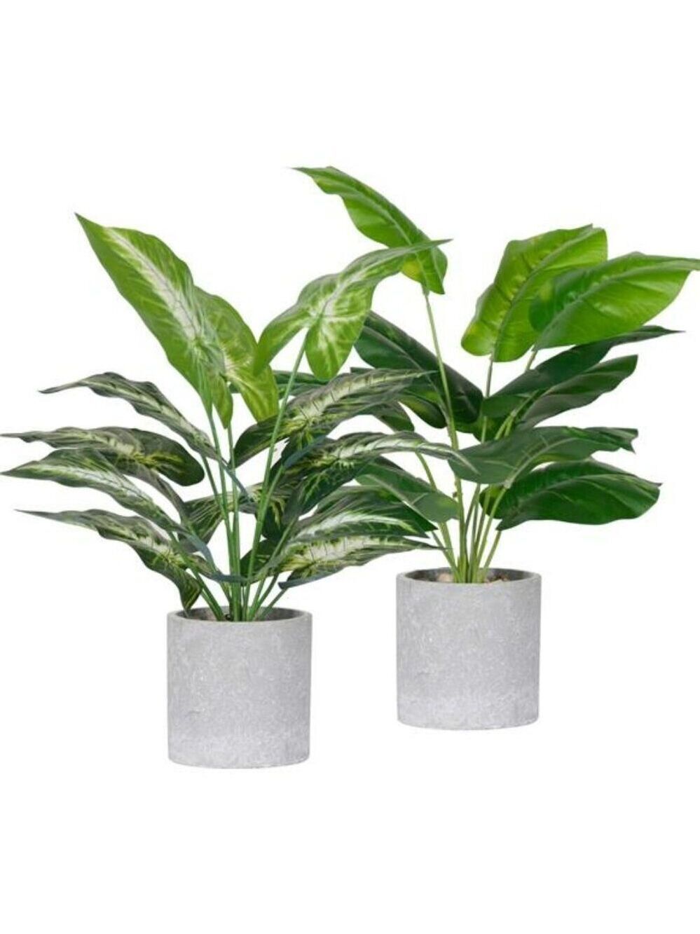 Fake Potted Plants 2 Pack Artificial Greenery Indoor Home Office Desk Decor